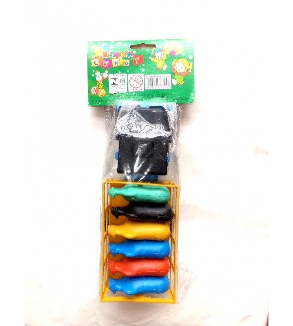 Caminhão de brinquedo infantil com 6 bois sortidos - coral